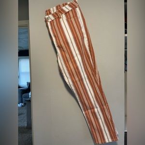 Size 18, orange and white striped pants.